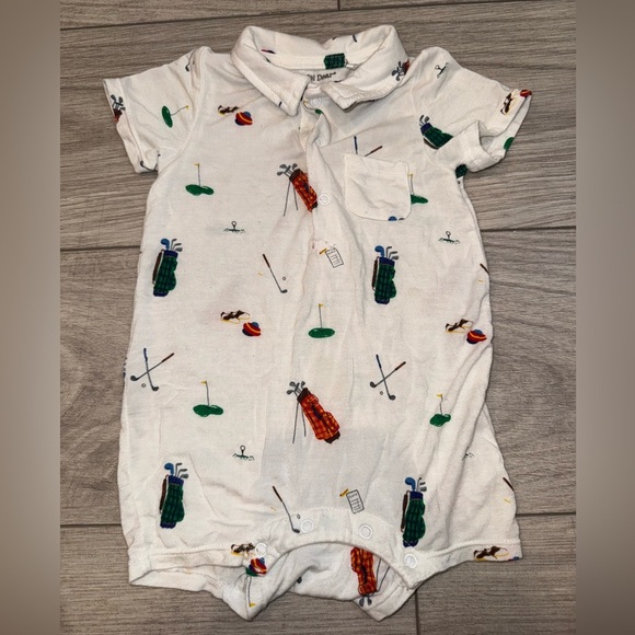 ANGELDEAR Golf-Themed Baby Romper - Picture 1 of 4